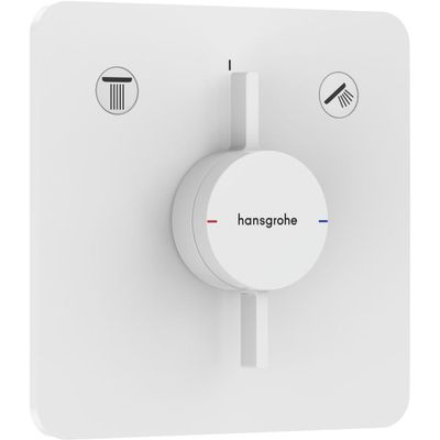 Set de finition pour mitigeur mécanique encastré Hansgrohe DuoTurn Q avec 2 fonctions en blanc mat
