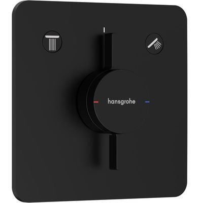 Set de finition pour mitigeur mécanique encastré Hansgrohe DuoTurn Q avec 2 fonctions en noir mat
