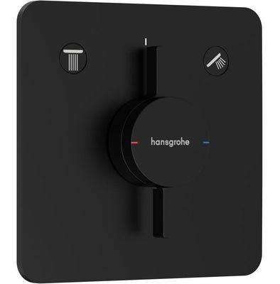 Set de finition pour mitigeur mécanique encastré Hansgrohe DuoTurn Q avec 2 fonctions en noir mat