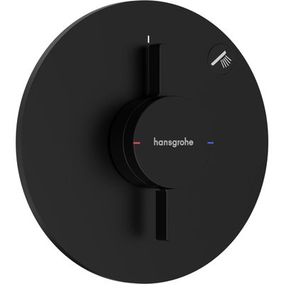 Set de finition pour mitigeur mécanique encastré Hansgrohe DuoTurn S avec 1 fonction en noir mat