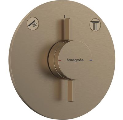 Set de finition pour mitigeur mécanique encastré Hansgrohe DuoTurn S avec 2 fonctions en bronze brossé