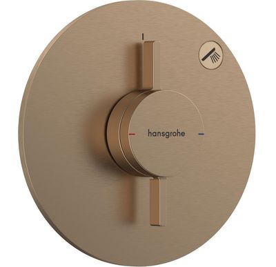 Set de finition pour mitigeur mécanique encastré Hansgrohe DuoTurn S avec 1 fonction en bronze brossé