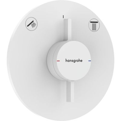 Set de finition pour mitigeur mécanique encastré Hansgrohe DuoTurn S avec 2 fonctions en blanc mat