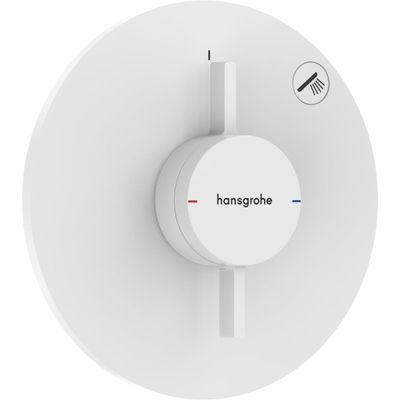 Set de finition pour mitigeur mécanique encastré Hansgrohe DuoTurn S avec 1 fonction en blanc mat