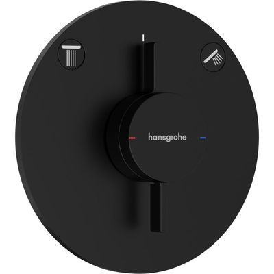 Set de finition pour mitigeur mécanique encastré Hansgrohe DuoTurn S avec 2 fonctions en noir mat