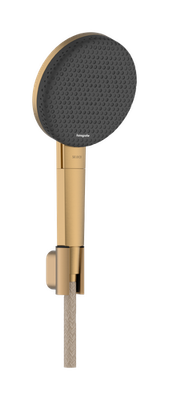 Support mural Hansgrohe avec douchette à main Raindance Alive Select S 3 jets EcoSmart flexible Designflex 1,60 m en bronze brossé