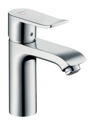 Mitigeur de lavabo Hansgrohe Metris 110 CoolStart en laiton chromé avec tirette et vidage